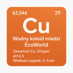 Wodny koloid miedzi 250ml, 50ppm, koncentrat.